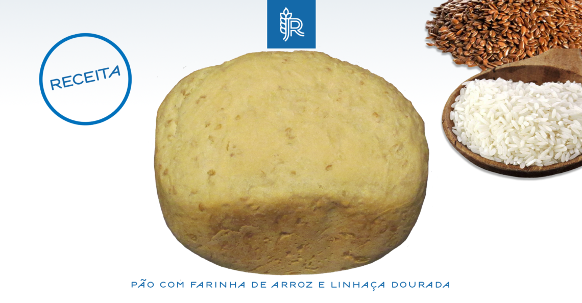 Pão feito com farinha de arroz e linhaça dourada