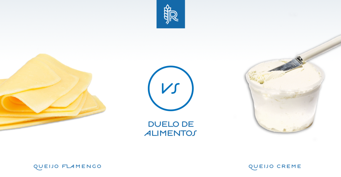 Comparação entre o queijo flamengo e o queijo creme