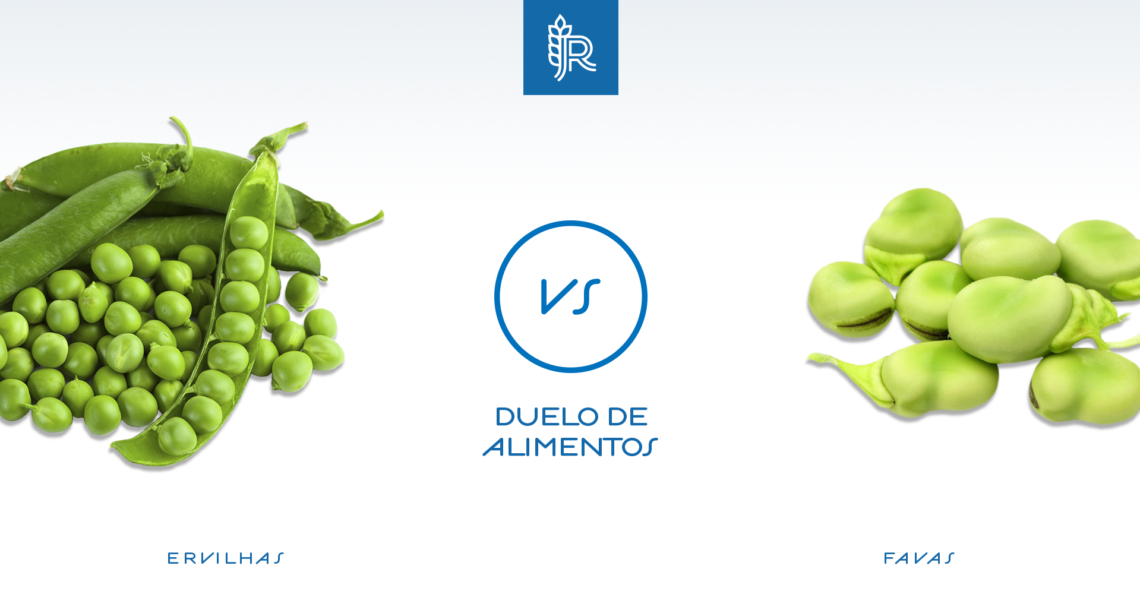 Comparação entre as ervilhas e as favas