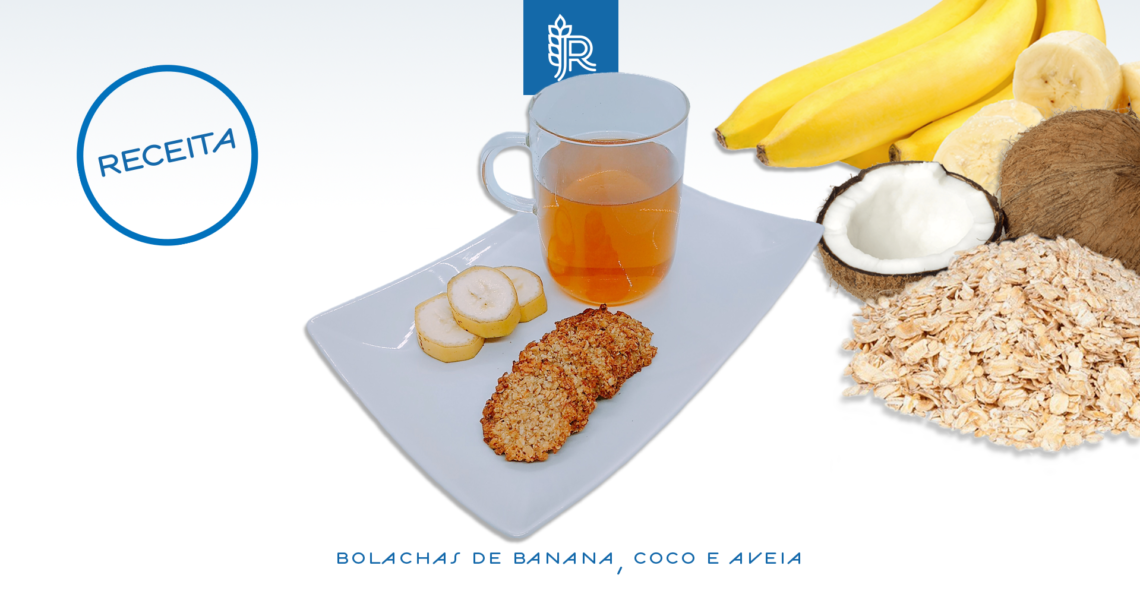 Bolachas vegan sem glúten com banana, aveia e coco